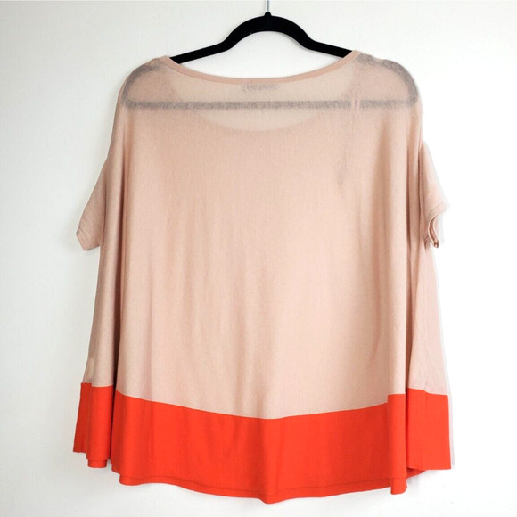 COS Womens Xs Top Minimalist Colorblock Neutral Art 100% Cotton Dolman Swing - Picture 3 of 8